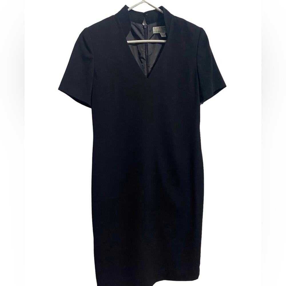 Shomi Petites Miller Shor Little Black Dress Lined Zip Back Size 4 Cap Sleeve